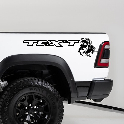 TRX Eating Raptor Bedside Vinyl Decals Set for Dodge Ram 1500 TRX
