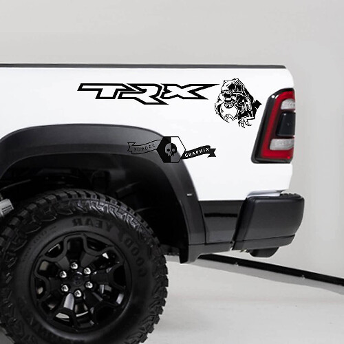 T-Rex Eating Rear Side Vinyl Decals for Dodge Ram TRX 2020-2023