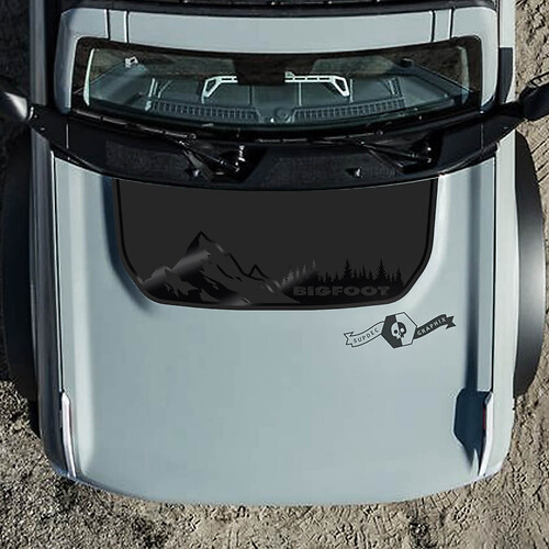 Badlands Style Mountains Forest BIGFOOT Panel Hood Vinyl Decal Sticker for Ford Bronco