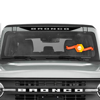 Bronco Logo Vinyl Decal Above Windshield Banner
