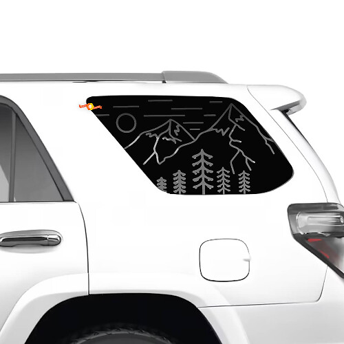 4Runner Rear Quarter Window Mountains Forest Vinyl Decals Stickers for Toyota 4Runner
