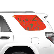 4Runner Rear Quarter Window Mountains Forest Vinyl Decals Stickers for Toyota 4Runner
 3