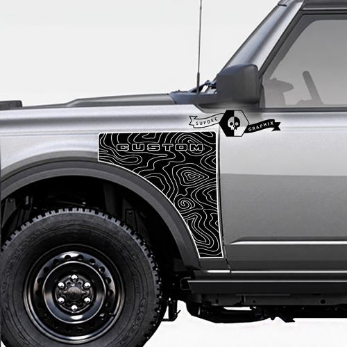 Everglades CUSTOM Topographic Map Fender Vinyl Decal Sticker for Ford Bronco