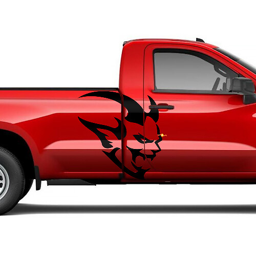 Demon Head Side Vinyl Decal Set for Chevy Silverado