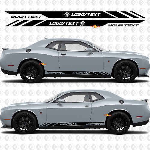 Custom Wildcat Style Stripes Rocker Panel Vinyl Decal Sticker for Dodge Challenger