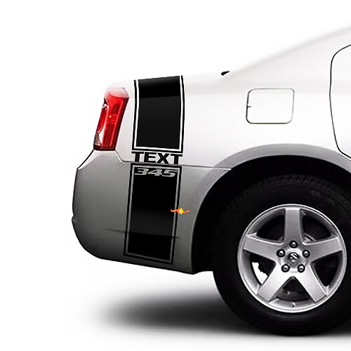 Custom Text 345 Stripes Bedside Trunk Vinyl Decal Sticker for Dodge Charger 2009-2015