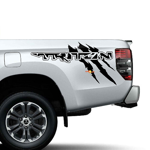Side Bed Claws Scratch Raptor Style Vinyl Decal Stickers Kit for Mitsubishi Triton

