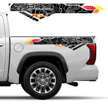 Topographic Map Bonnet Boot Tailgate Vinyl Decal Sticker Kit for Toyota Tundra XK70 2021+ 3