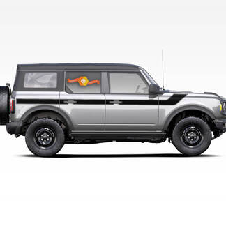 Pair of  Doors Up Side Stripes Decals Stickers for Ford Bronco 2021 - now
