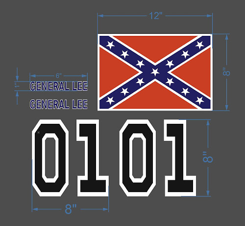 General Lee Decal Kit Vinyl Decal Stickers
