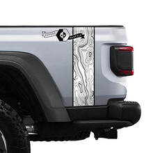 Jeep Gladiator JT Rubicon Mojave Topographic Map Rear Side Stripe Vinyl Graphics
 2