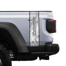 Personnalisé Texte Carte Topographique Bande Vinyle Graphique Arrière pour Jeep Gladiator JT Rubicon Mojave 2