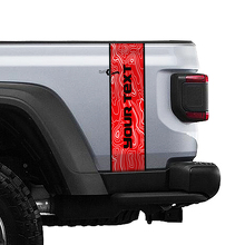 Custom Text Topographic Map Rear Side Stripe Vinyl Graphics 3 Colours for Jeep Gladiator 3