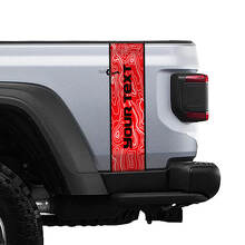 Custom Text Topographic Map Rear Side Stripe Vinyl Graphics 3 Colours for Jeep Gladiator 3