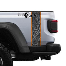 Jeep Gladiator Logo Topographic Map Rear Side Mojave Stripe Vinyl Graphics 3 colors
 2