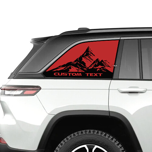 Pair Jeep Grand Cherokee SRT TrackHawk Side Glass Window Mountain Vinyl Sticker Decal Graphic
