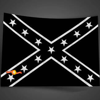 General Lee Flag States of America 48 inch x 32 inch One color vinyl decal sticker
