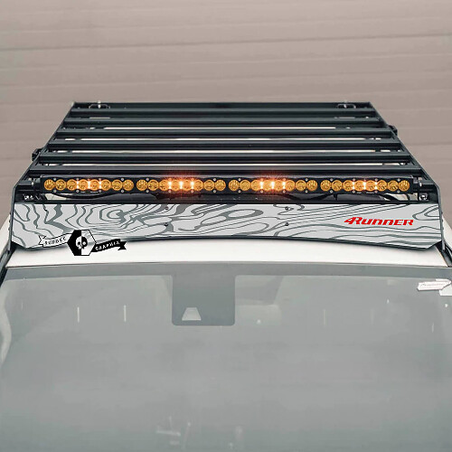 Topographic Style Roof Rack Vinyl Decal for Toyota 4Runner 2014-2023