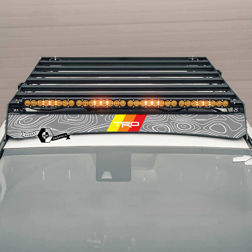 4Runner 2014 -- 2023+ ROOF RACK Topographic Map Decal Sticker for Toyota TRD 4Runner
