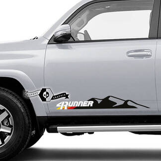 2 x 4Runner 2023 Side Doors Vinyl Mountain Decals Stickers for Toyota 4Runner TRD 2 Colors
