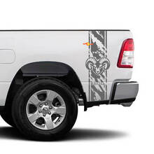 Hemi Distressed Style Stripe Bedside Vinyl Decal Sticker for Dodge Ram 1500_2