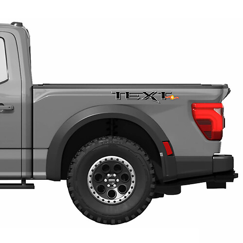 Custom Text Gen 3 Style Bedside Vinyl Decal Pair for Musclecar truck power truck