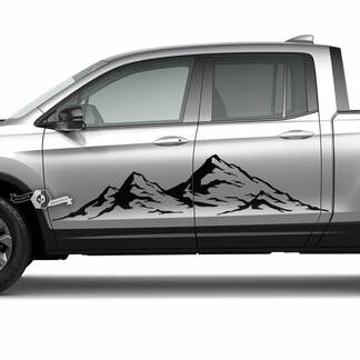 Pair Honda Ridgeline Mountains vinyl body Doors Decal Sticker Graphics
