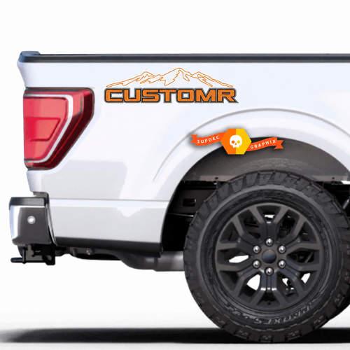 CUSTOMR Outline Mountain Lettering Pair Bedside Vinyl Decal Sticker for Ford F-150