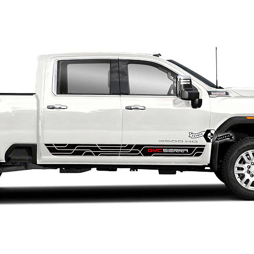  Branded Door Side Stripes Vinyl Decal Kit for GMC Sierra 2500HD