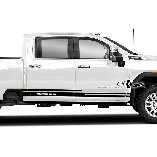 Sierra Lettering Side Stripes Vinyl Decal Kit for GMC Sierra 2500HD