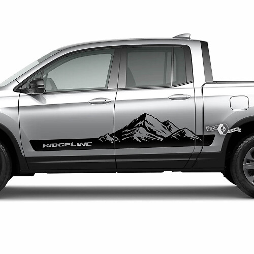 Pair 2023 Honda Ridgeline Mountains Vinyl Body Side Doors Decal Sticker Graphics
