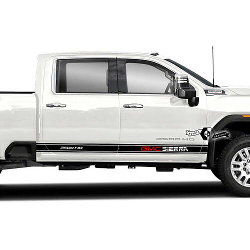 Brand Lettering Side Stripes Vinyl Decal Kit for GMC Sierra 2500HD 2022