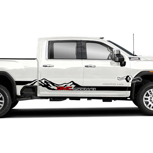 Mountains Style Side Stripes Vinyl Sticker Decal For GMC Sierra 2500HD 2022