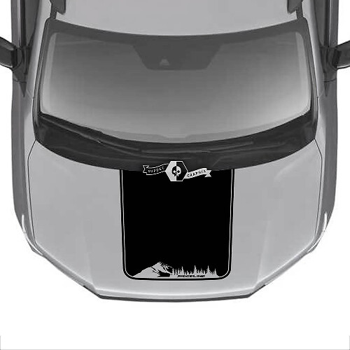 Hood Honda Ridgeline Stripe 2020 2021 2022 2023 Trim Mountains Forest Center Vinyl Decal Stickers Sticker Graphics SupDec Design

