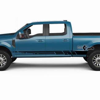 Pair Ford Super Duty 2023 Rocker Panel Stripes Body Doors Lines Decals Side Stickers Graphics Vinyl
