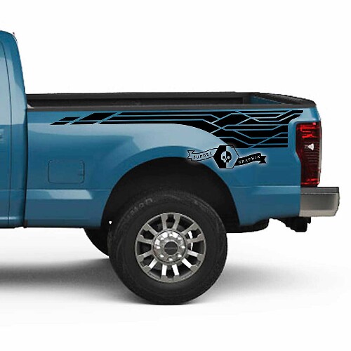 Pair Musclecar Super Duty 2023 Bed Fender Decals Side Stickers Graphics Vinyl
