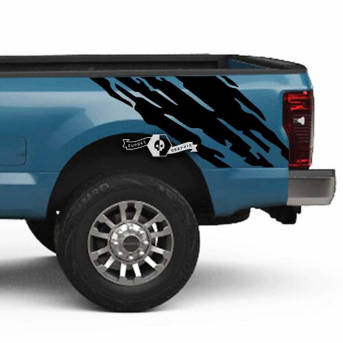 Pair Musclecar Super Duty 2023 Body Fender Bed Mud Splash Decals Side Stickers Graphics Vinyl
