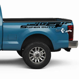 Pair Ford Super Duty 2023 Bed Fender Geometry Logo Decals Side Stickers Graphics Vinyl
