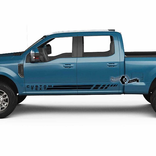 Checkered Stripes Rocker Panel Vinyl Decals for Musclecar Super Duty
