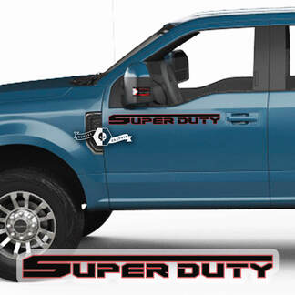 Pair Ford Super Duty 2023 Logo Doors Decals Side Stickers Graphics Vinyl Stripes 2 Colors
