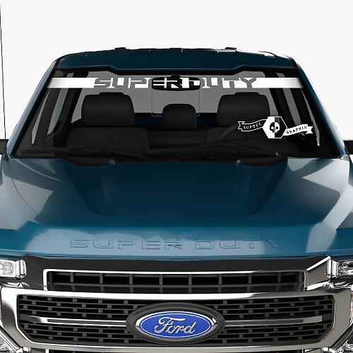 Windshield Musclecar Super Duty 2023 Logo Lines Decals Stickers Graphics Vinyl
