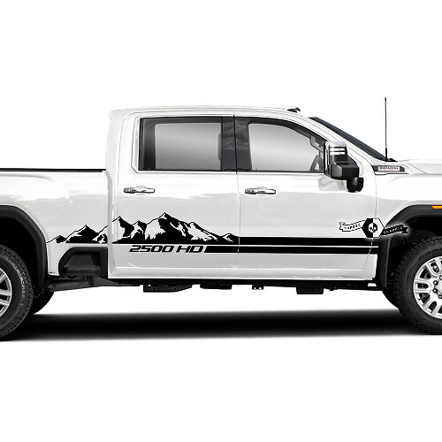 Mountain Style Side Stripes Vinyl Decal Kit for GMC Sierra 2500HD