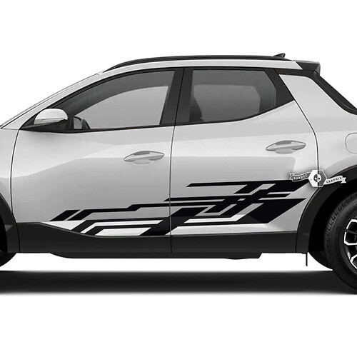 Pair Hyundai Santa Cruz Modern Side Doors Vinyl Stickers Decal Graphic Kit
