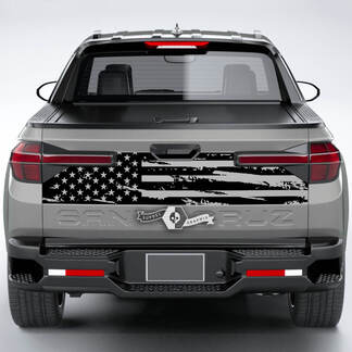 Rear Honda Ridgeline 2023 Lines USA Flag Destroyed Vinyl Tailgate Decal Sticker Graphics
