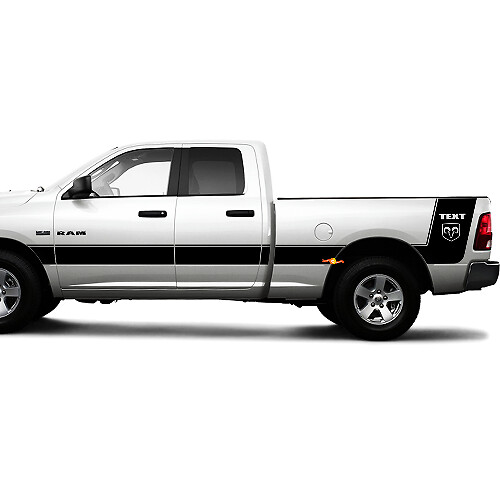 Hemi Logo Custom Stripes Side Vinyl Decal Sticker for Dodge Ram 1500