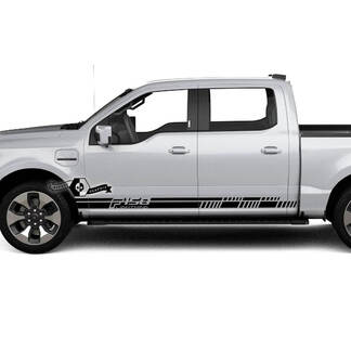 Pair Ford F-150 Lightning 2022 2023 Rocker Panel Stripes Body Decals Side Stickers Graphics Vinyl Supdec Design
