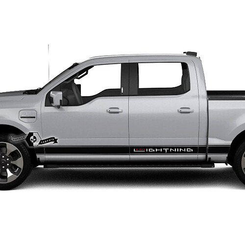 Lightning Rocker Panel Stripes Body Decals Graphics Vinyl Sticker 2 for Ford F-150 Lightning