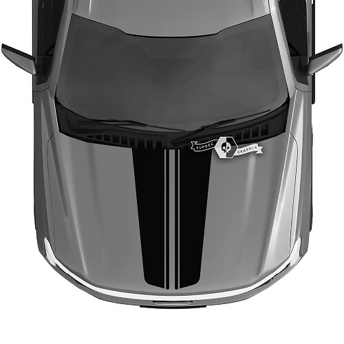 Hood Ford F-150 Lightning 2022 2023 Blackout Lightning Dual Decals Stickers Graphics Vinyl
