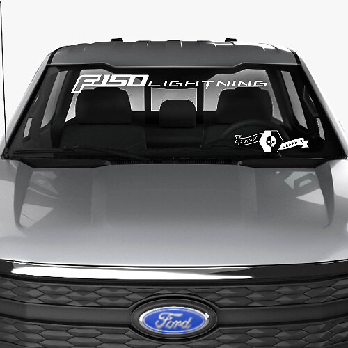 Pare-brise Logo Bannière Déco Haut de Fenêtre 2 pour Ford F-150 Lightning