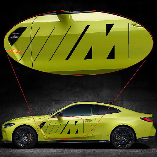 M Style Door Logo Vinyl Decals Pair for BMW M3 M4 G80 G82 G83